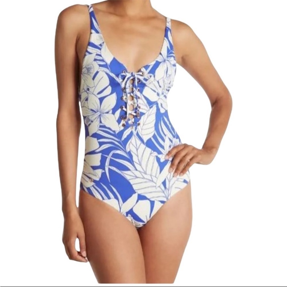 Maaji Heavenly One Piece Swimsuit in Blue and Yellow Reversible